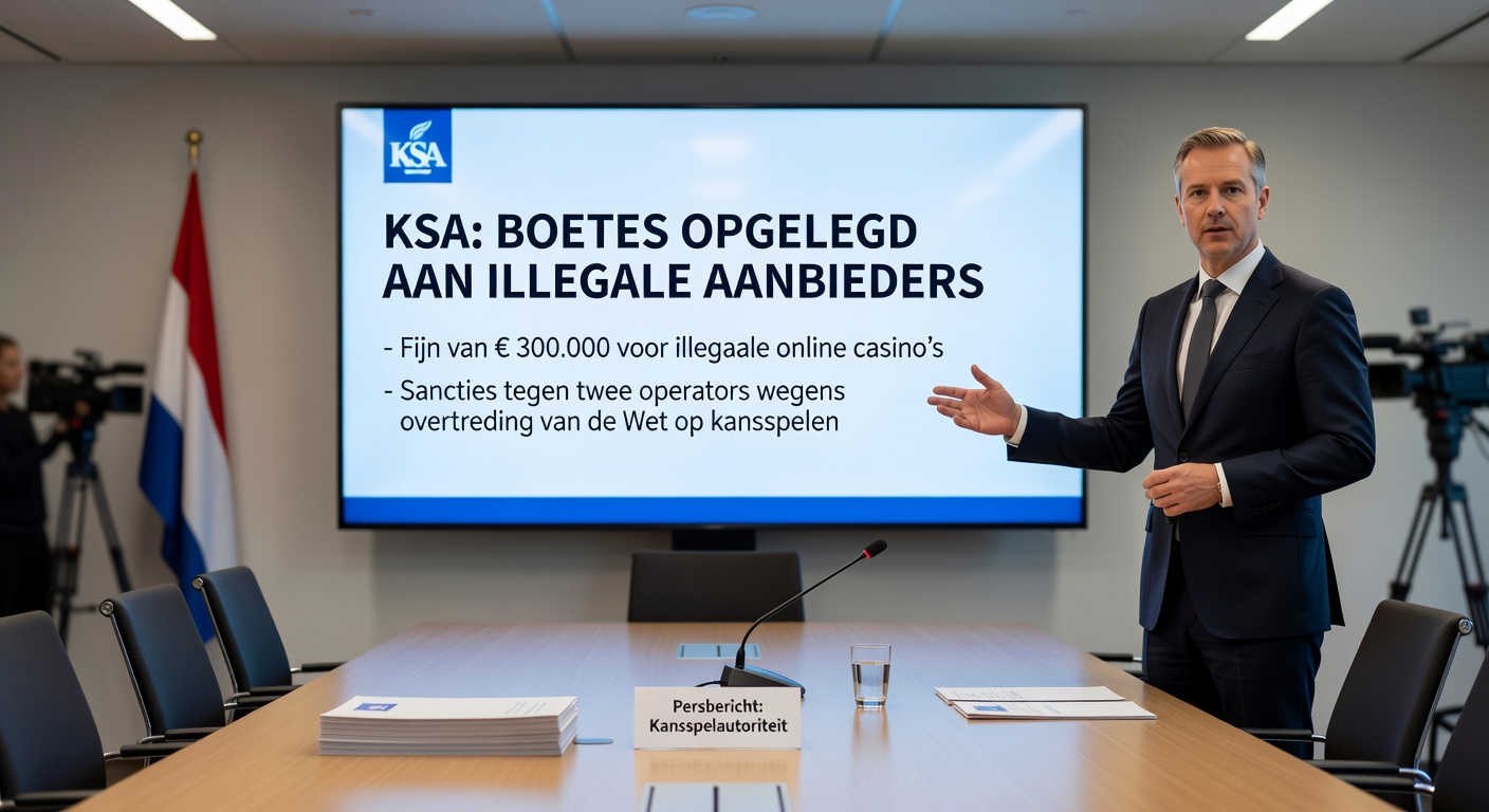 Grafiek met stijgende boetebedragen van de KSA tegen illegale gokaanbieders, met de recordboete voor Novatech als piek
