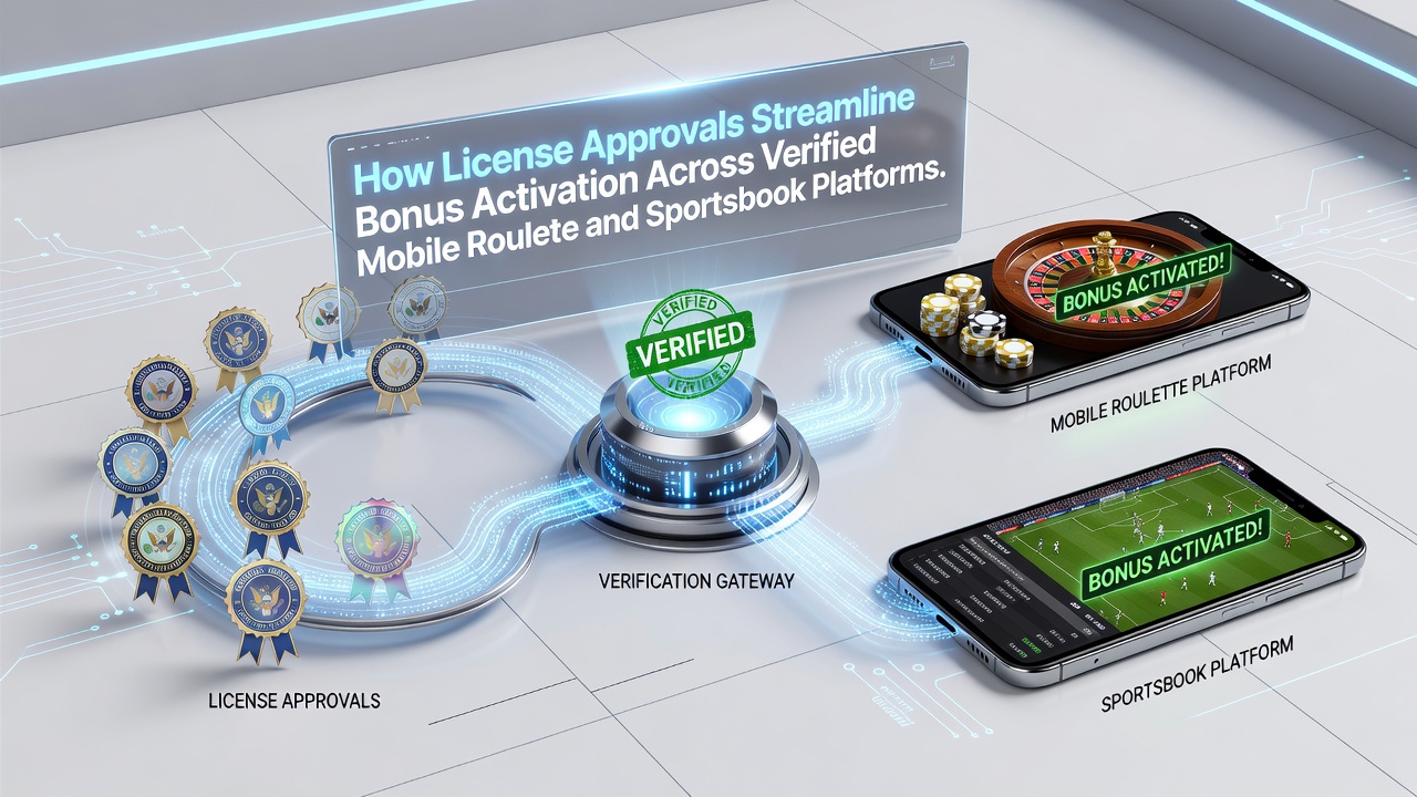 Mobiele roulette en sportsbook interfaces met licentie-iconen en bonusactiveringen op geverifieerde platforms