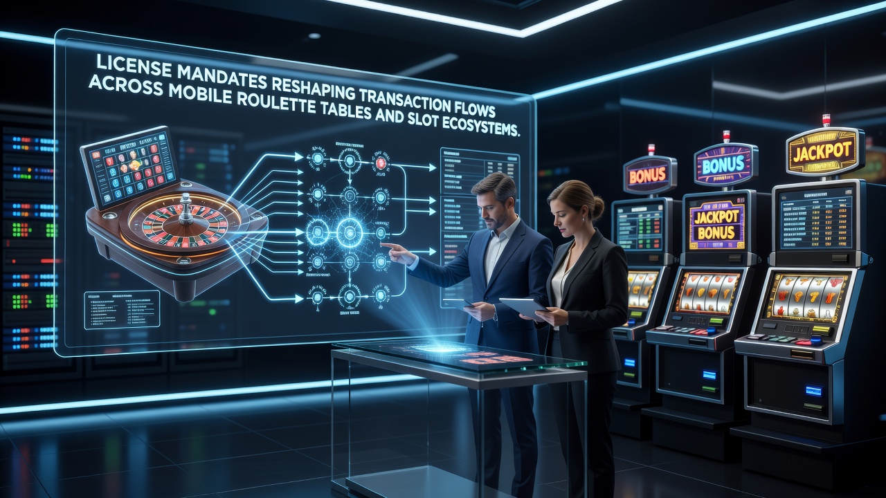 Mobiele roulette tafels en slot ecosystemen onder licentie mandaten met transactiestromen