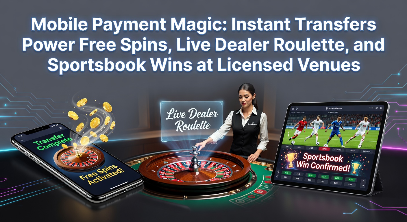 Smartphone met mobiele betaalapp en casino-interface, inclusief roulettewiel en sportweddenschappen