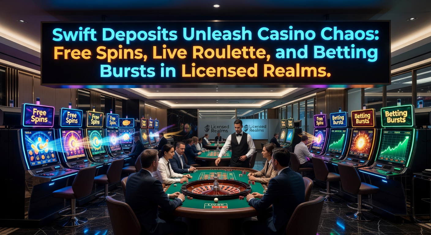Schermafbeelding van een dynamische online casino-interface met snelle stortingsknoppen, draaiende slots en live roulette tafels vol actie
